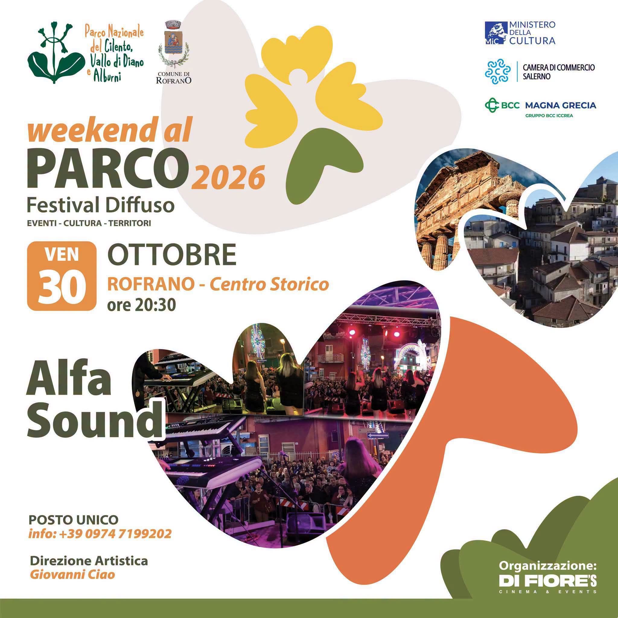 Locandina Alfa Sound in concerto a Rofrano, Weekend al Parco 2026
