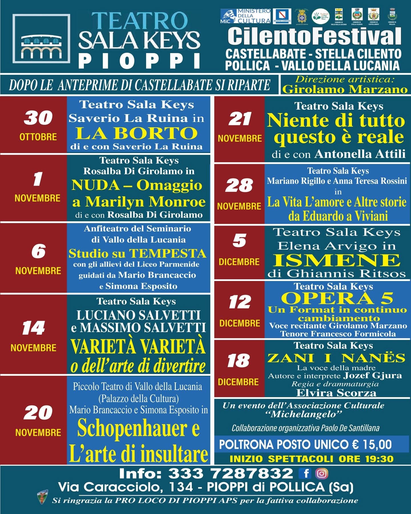 Programma di Cilento Festival a Pioppi e Vallo della Lucania 2026 a Pioppi
