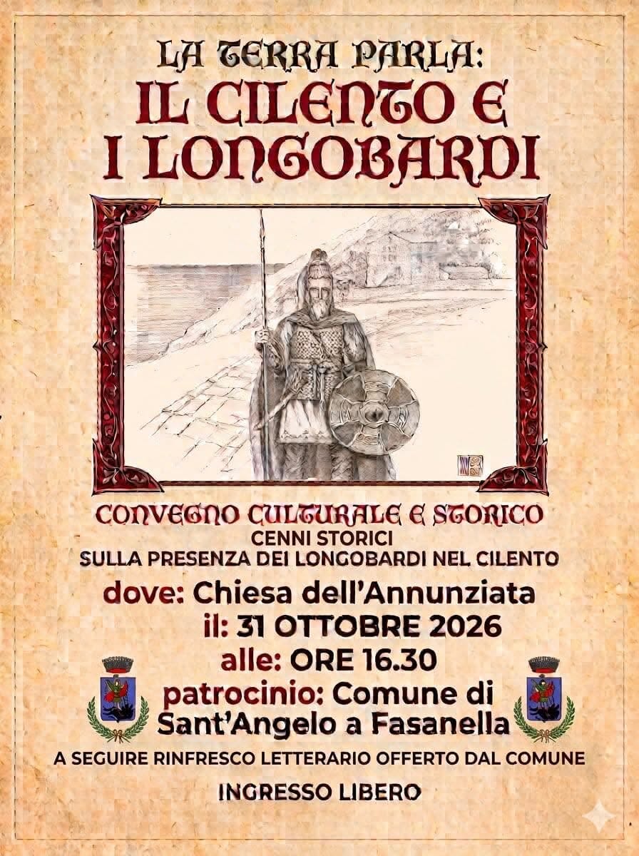 Locandina Convegno sui Longobardi nel Cilento a Sant'Angelo a Fasanella 2026