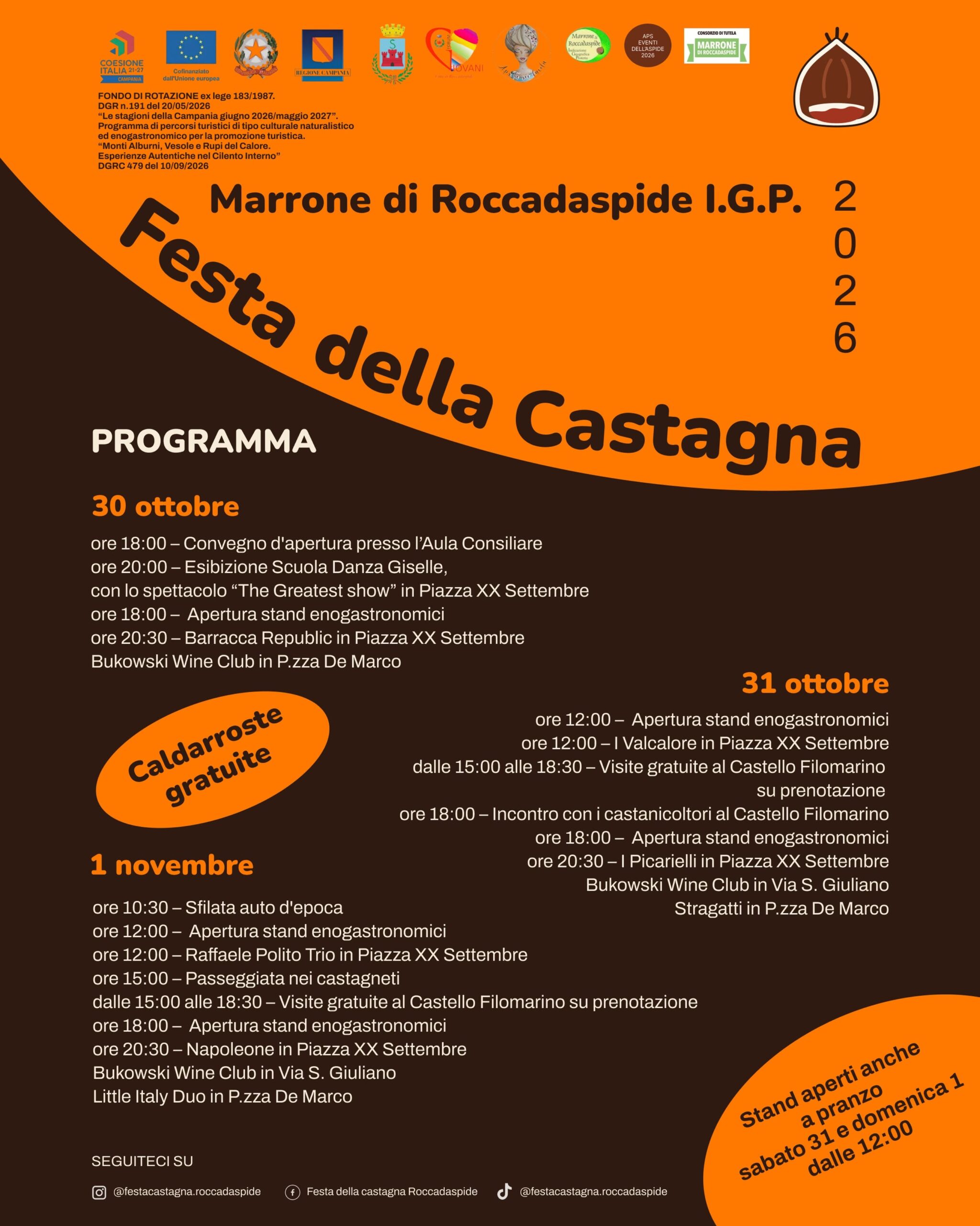 Locandina Festa della Castagna a Roccadaspide