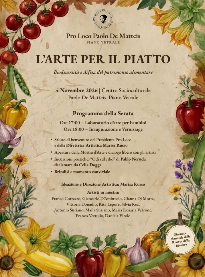 Locandina L'Arte per il Piatto a Piano Vetrale 2026