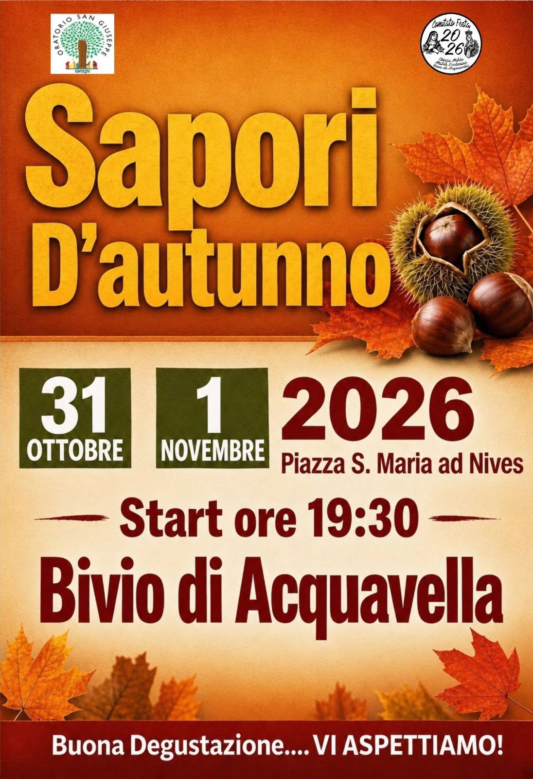 Locandina Sapori d'Autunno a Bivio di Acquavella 2026